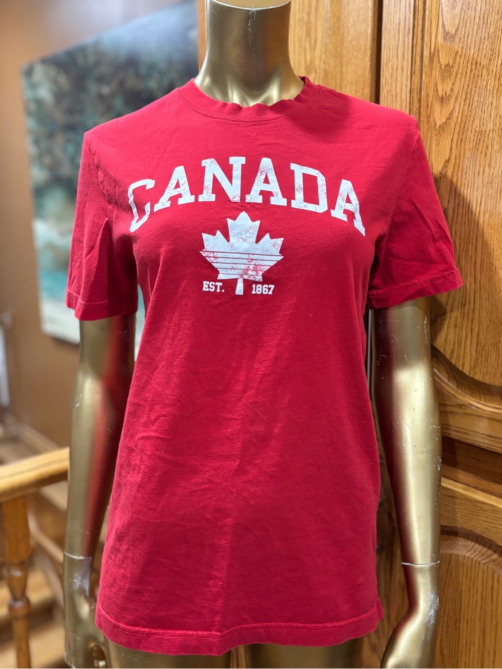 George Red Tee with White Logo Print